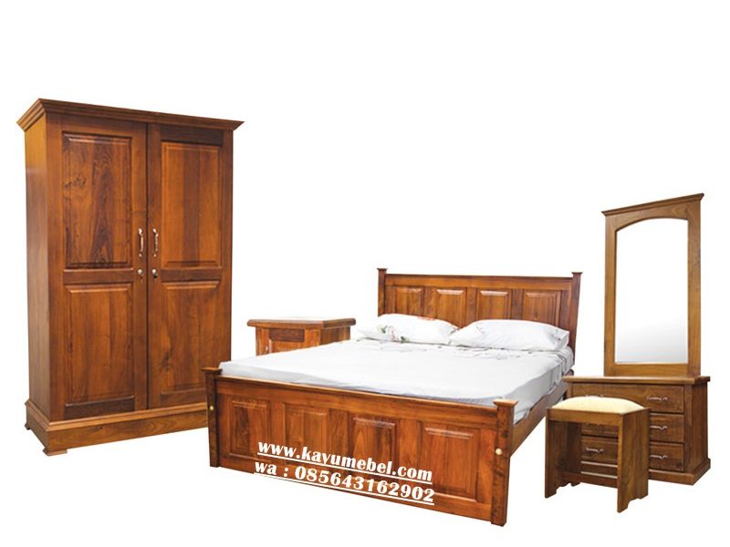 harga tempat tidur jati satu set