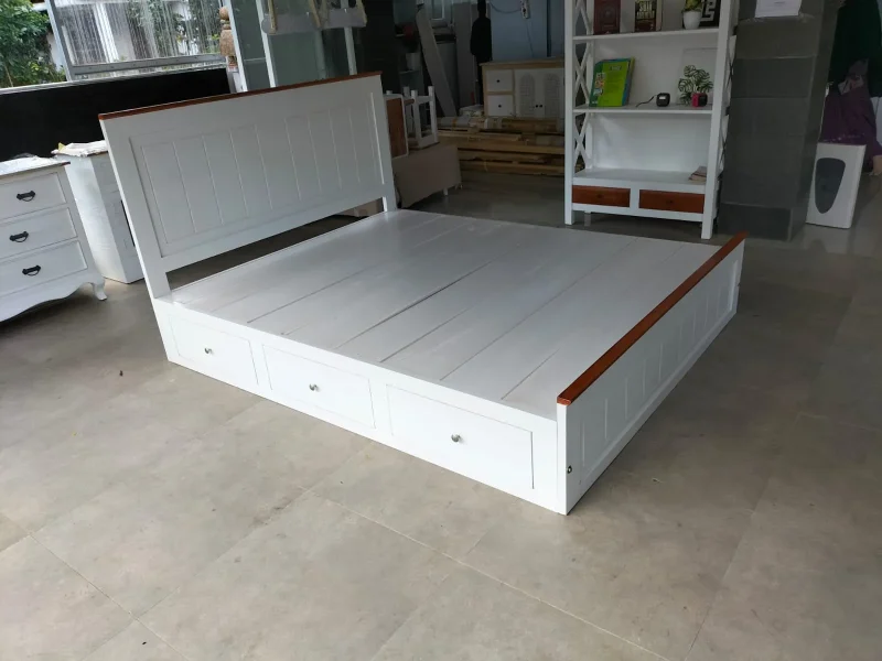 dipan kayu minimalis laci